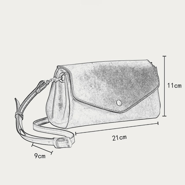 Umhängetasche für Damen, leichte Tasche aus weichem Leder mit mehreren Fächern