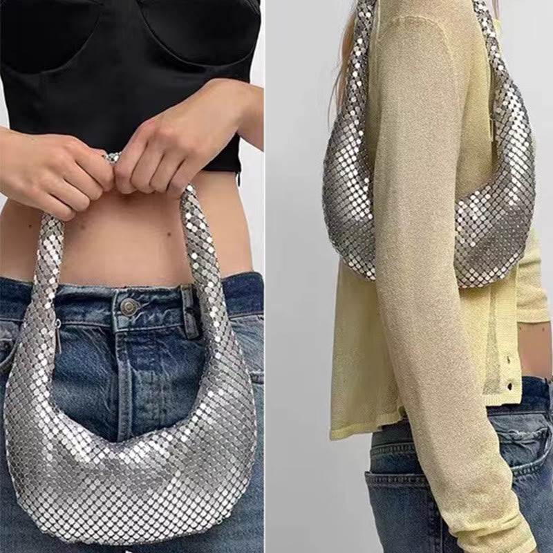 Abendtasche für Damen, Metall, glitzernd, glitzernd, Party-Geldbörse 