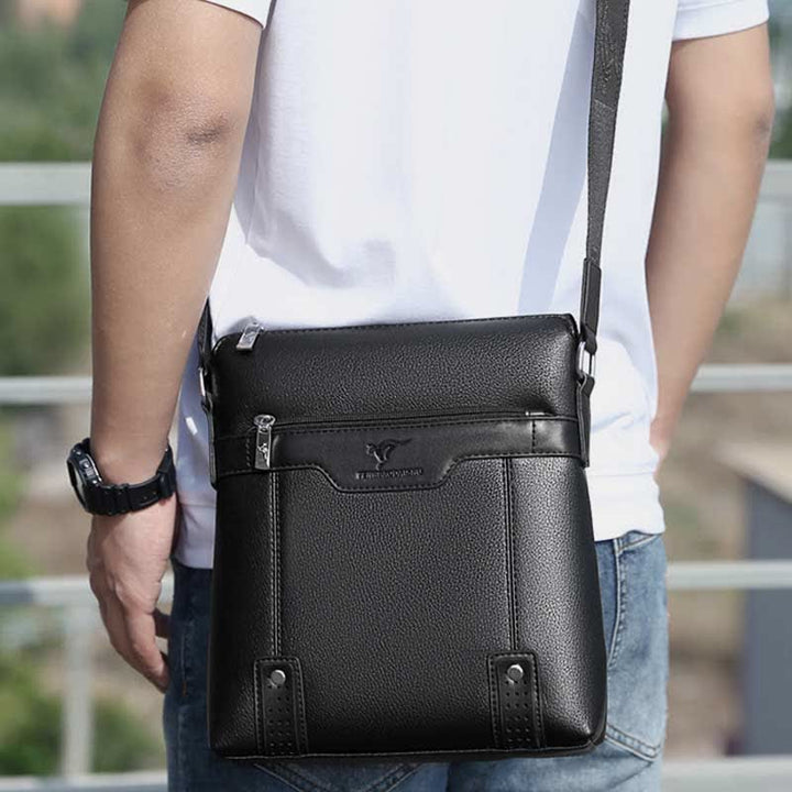 Kleine Umhängetasche aus Leder für Herren, lässige Business-Handtasche, Umhängetasche