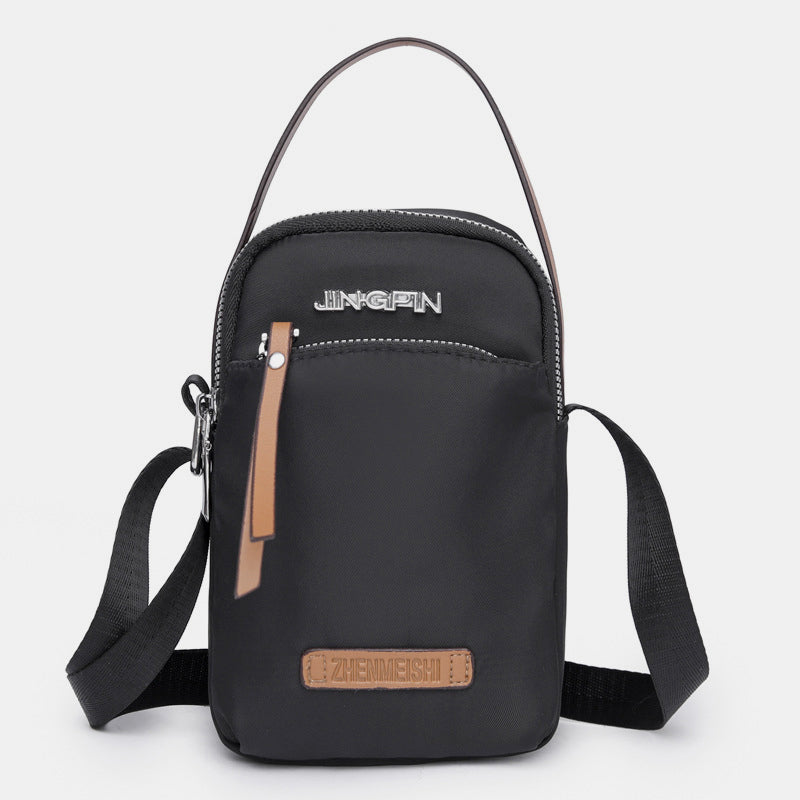 Kleine Umhängetasche aus Nylon für Handys, leichte Mini-Schulterhandtasche