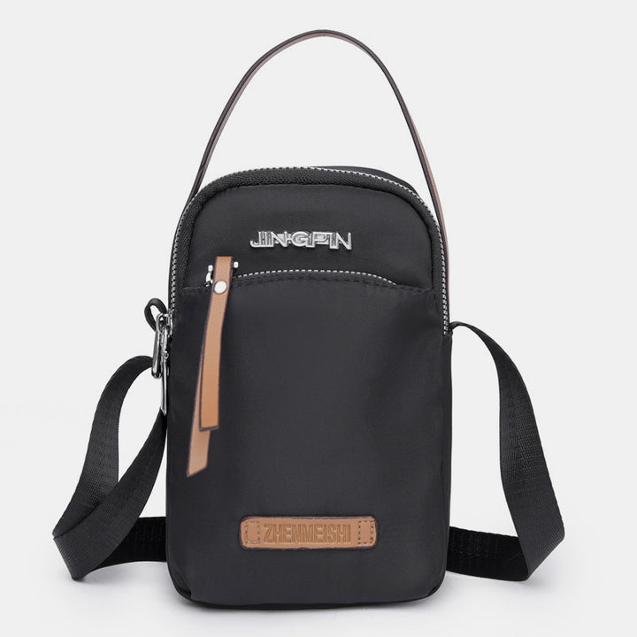 Kleine Umhängetasche aus Nylon für Handys, leichte Mini-Schulterhandtasche