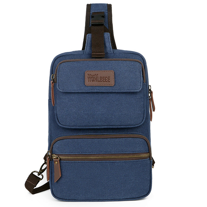 Herren Canvas Sling Bag Multi-Pocket Kratzfeste Umhängetasche