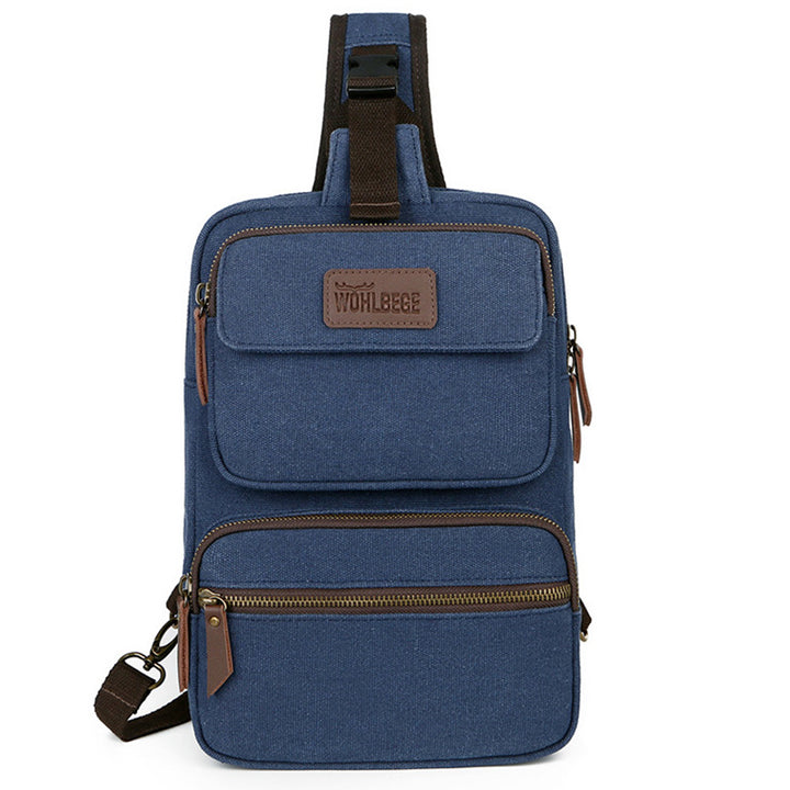Herren Canvas Sling Bag Multi-Pocket Kratzfeste Umhängetasche