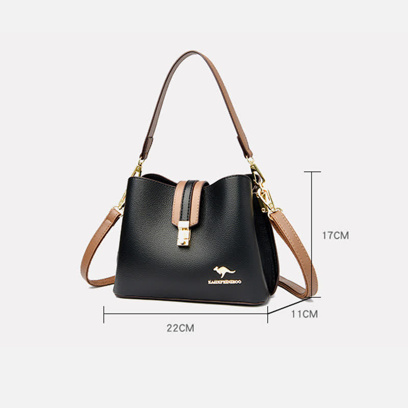 Umhängetasche für Damen, großzügige Schultertasche aus PU-Leder