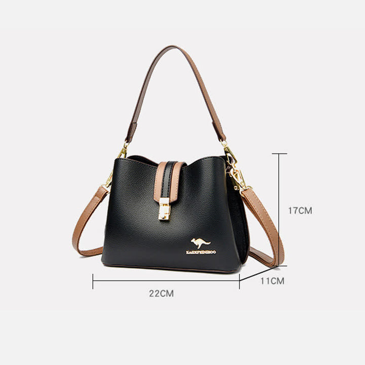 Umhängetasche für Damen, großzügige Schultertasche aus PU-Leder