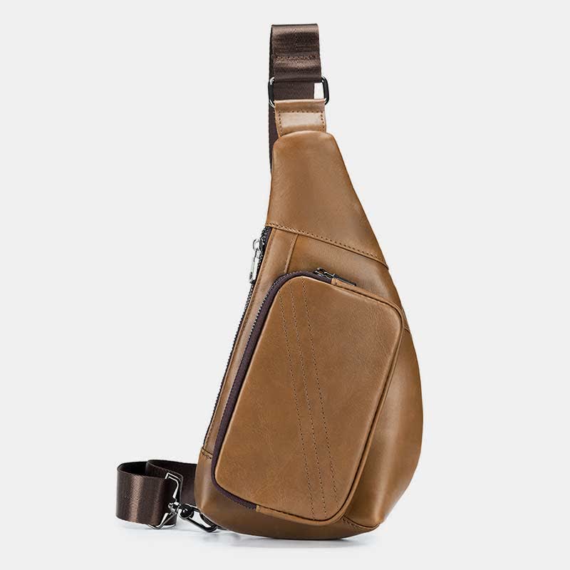 Kleine Schultertasche aus echtem Leder, Umhängetasche, Brusttasche