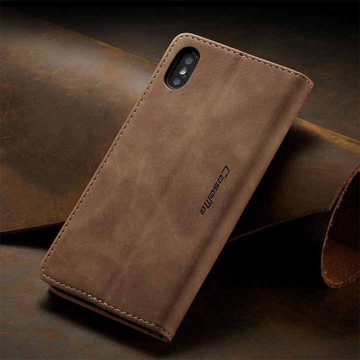 Leder-Handytasche, Handytasche für iPhone, Samsung, mit Kartenhalter, Geldscheinfach