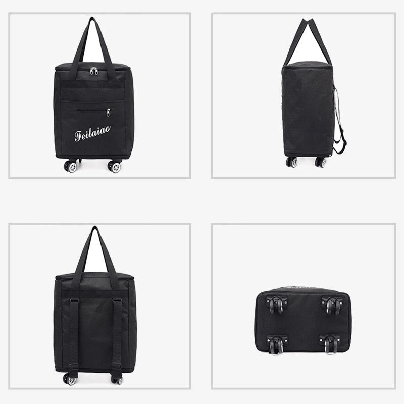 Kurzreise-Gepäcktasche mit Rollen für Damen, tragbar, konvex, Rucksack