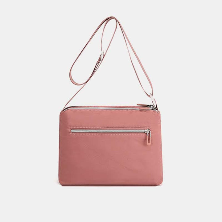 Umhängetasche mit Doppelreißverschlussfach für Damen, leichte Schultertasche mit mehreren Taschen