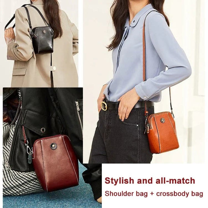 Weiche Leder-Telefontasche für Damen Crossbody Mini Bag