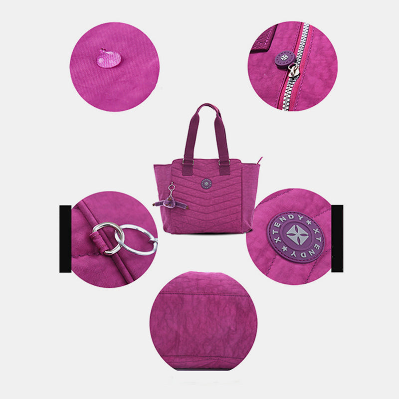 Nylon-Tragetasche für Damen, wasserdicht, groß, gesteppt, Schultertasche, Handtasche