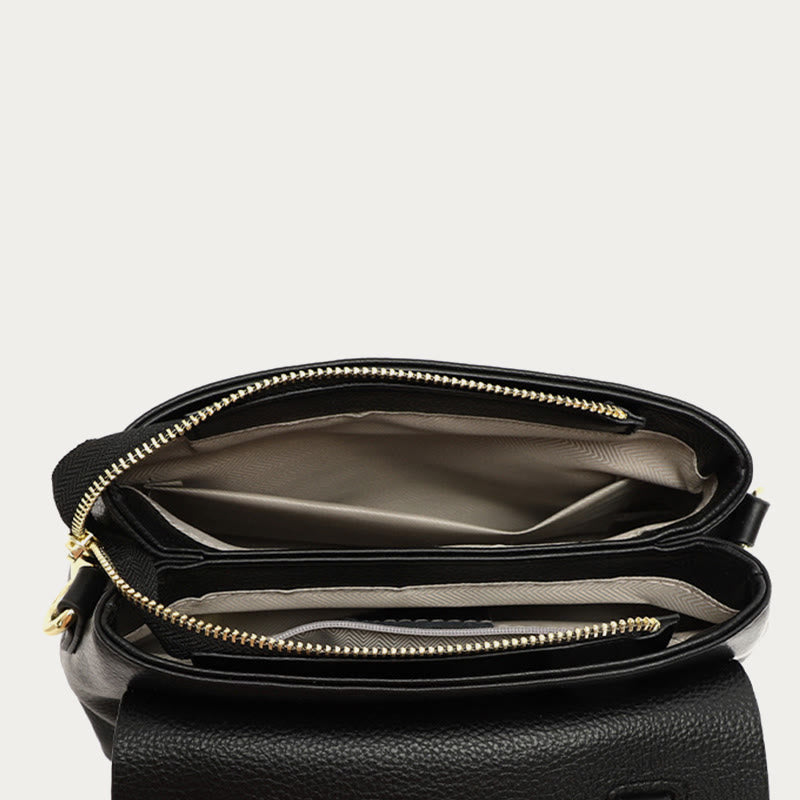 Retro-Tasche mit Henkel für Damen aus Leder mit Litschi-Muster