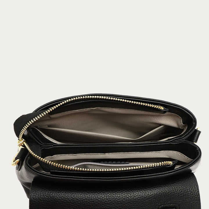 Retro-Tasche mit Henkel für Damen aus Leder mit Litschi-Muster