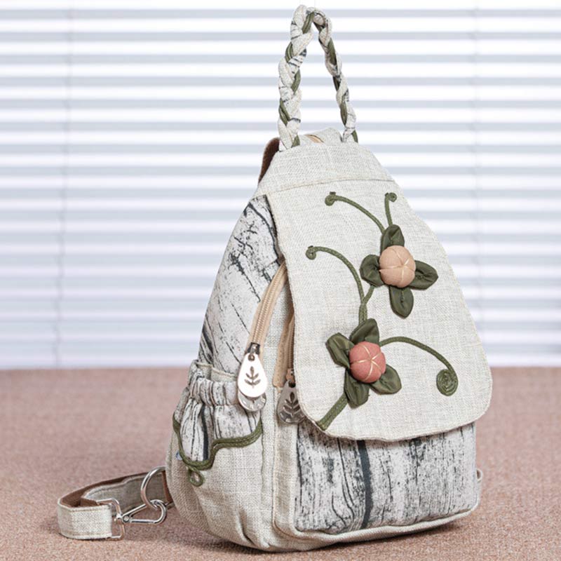 Multifunktionaler Rucksack mit großem Fassungsvermögen und nationalem Blumendruck