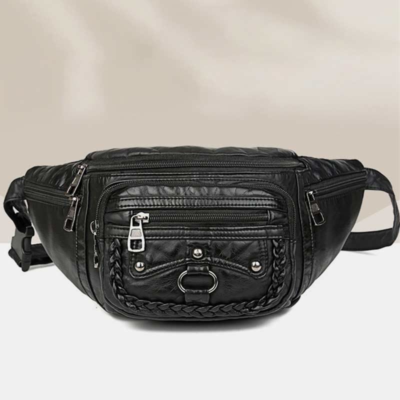 Gürteltasche für Damen, Braun, Tagesrucksack, Umhängetasche mit großem Fassungsvermögen