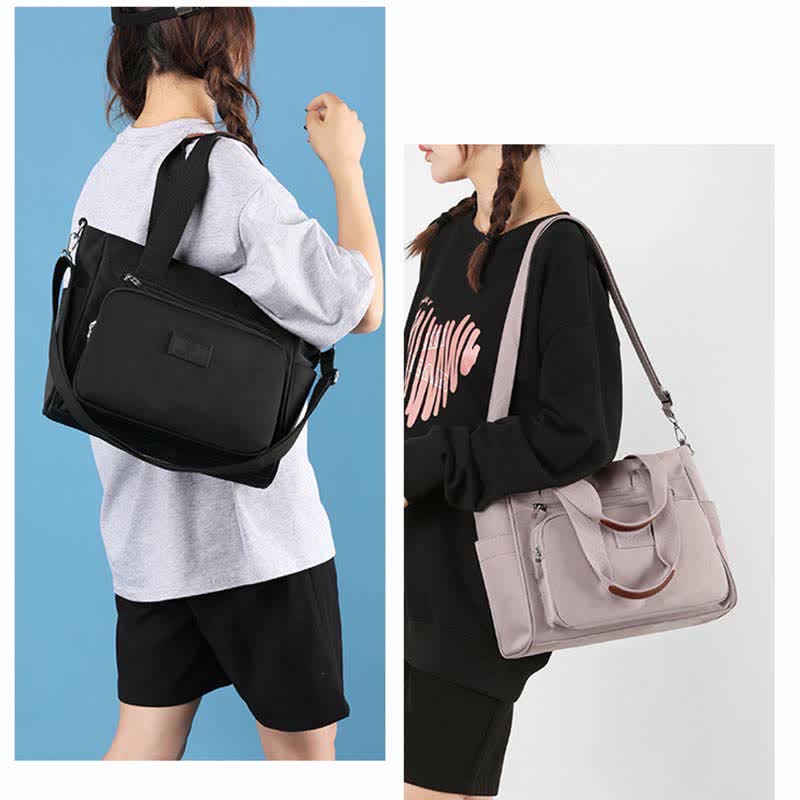 Damen Leichte Handtasche Große Wasserdichte Nylon Umhängetasche Schultertasche Geldbörsen