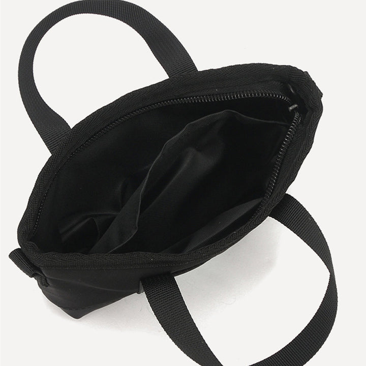 Kleine schwarze Retro-Umhängetasche für Unisex mit Henkel oben