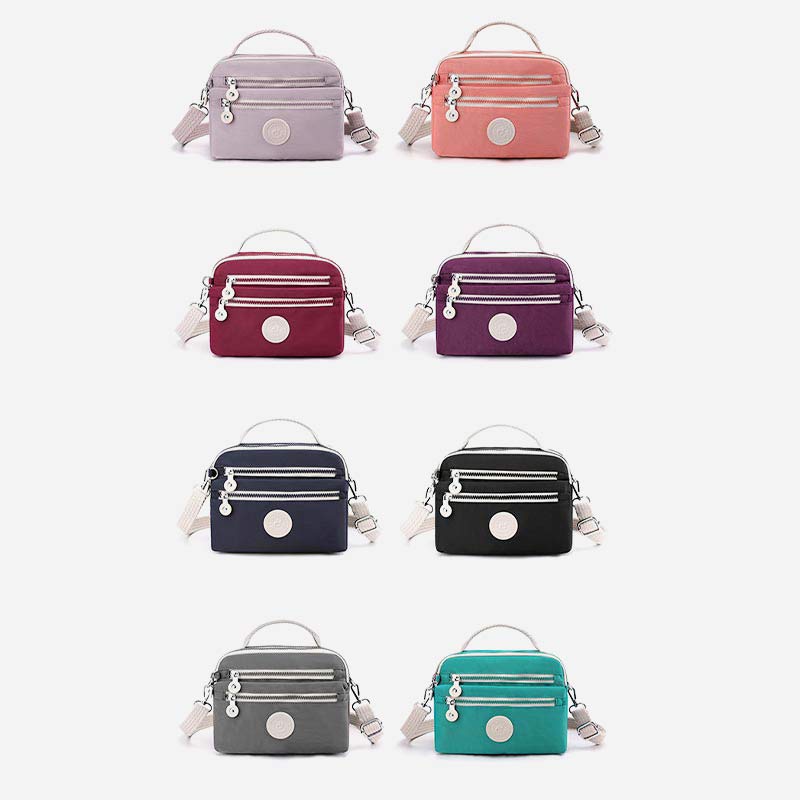 Leichte Handtasche aus Nylon mit mehreren Taschen, kleine Umhängetasche