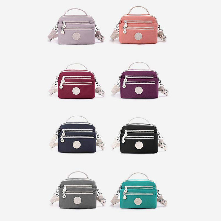 Leichte Handtasche aus Nylon mit mehreren Taschen, kleine Umhängetasche