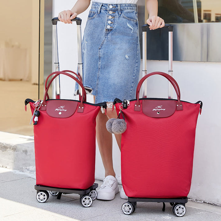 Multifunktionaler tragbarer Trolley für Frauen Abnehmbare Tragetasche mit Klapprad