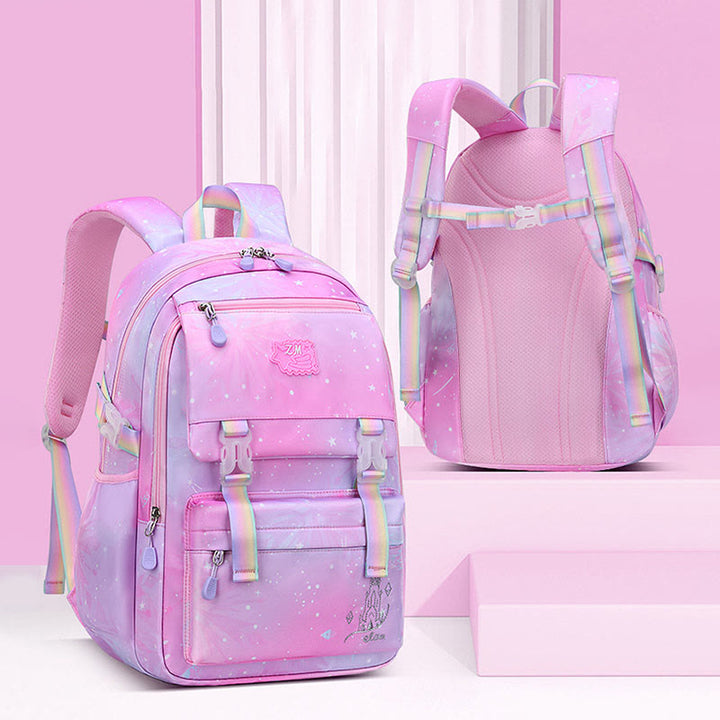 Rucksack für Kinder mit Farbverlauf, leicht, große Kapazität, für den täglichen Gebrauch, Schultasche