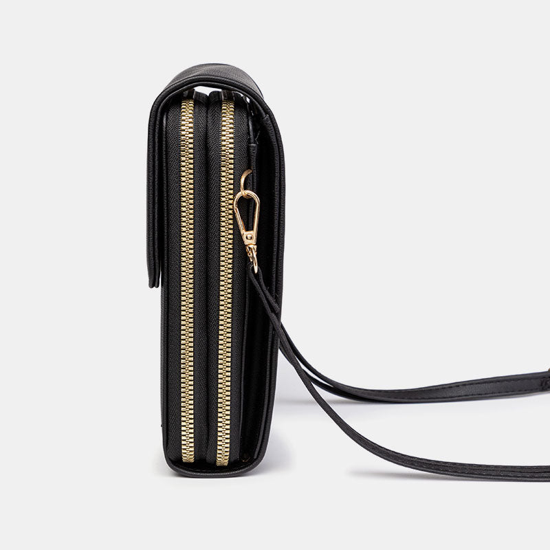 Telefontasche mit mehreren Fächern und transparentem Fenster