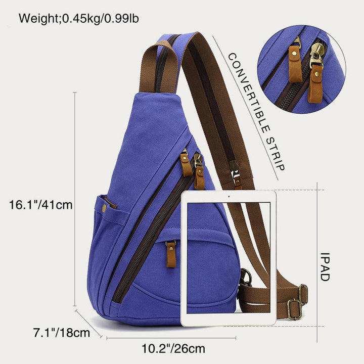 Lässiger Reise-Schulterrucksack aus Segeltuch für Damen und Herren