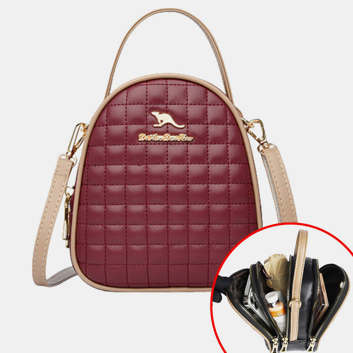 Kleine gesteppte Umhängetasche mit 3 Lagen, trendige Designer-Mini-Umhängetasche