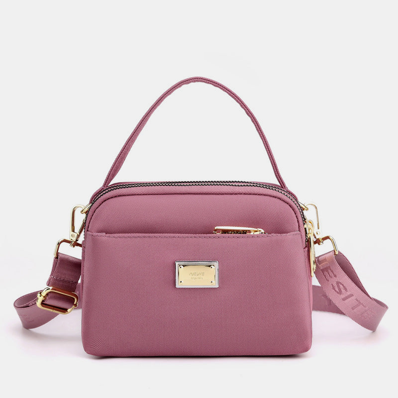 Leichte Umhängetasche aus Nylon mit mehreren Taschen für Damen, 3-lagig