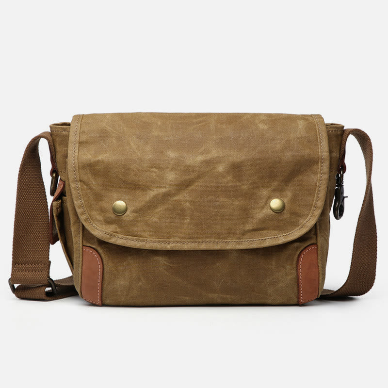 Retro-Umhängetasche für Männer, wasserdichte Commutor Canvas Messenger Geldbörse