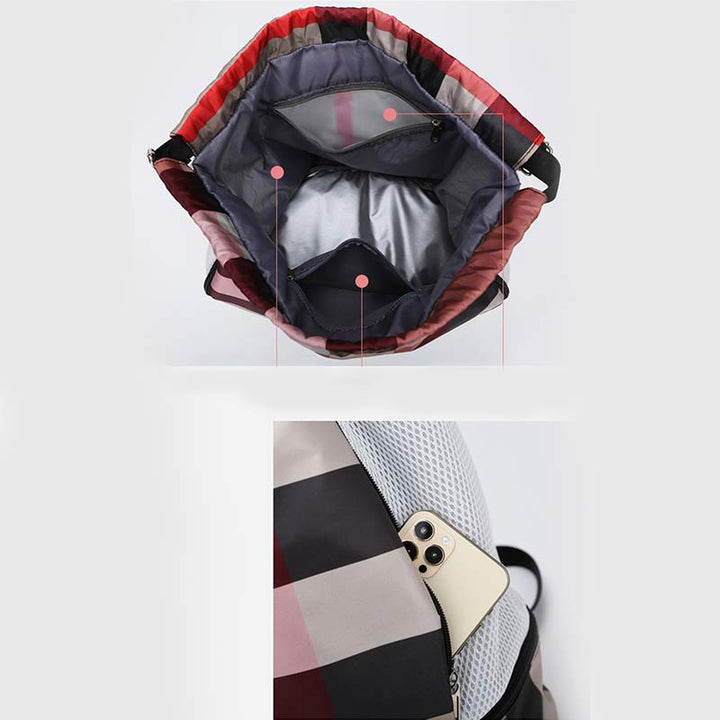 Wasserdichter Kordelzug-Rucksack, Sportsack, Mini-Reise-Tagesrucksack mit Schuhfach