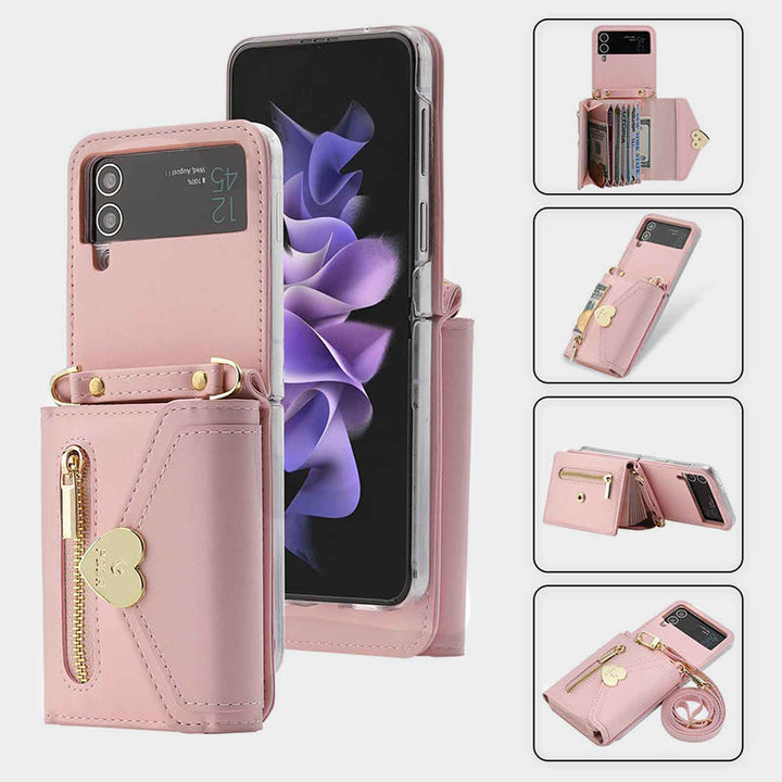 Handyhülle für Samsung Card Zipper Schutzhülle Geldbörse