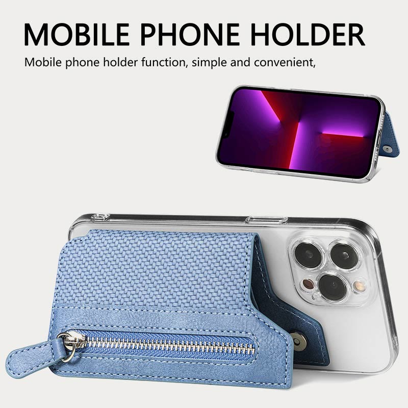Brieftasche für Telefon Creative Stick Clamshell Style Zurück Kartenhalter