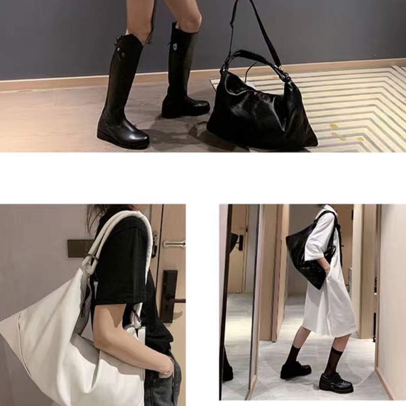 Leder-Tragetasche für Damen, Hobo-Handtasche, Schultertasche mit Crossbody-Gurt - image 4