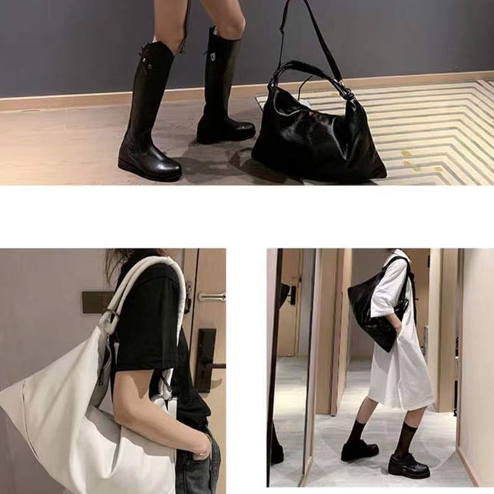 Leder-Tragetasche für Damen, Hobo-Handtasche, Schultertasche mit Crossbody-Gurt - image 4
