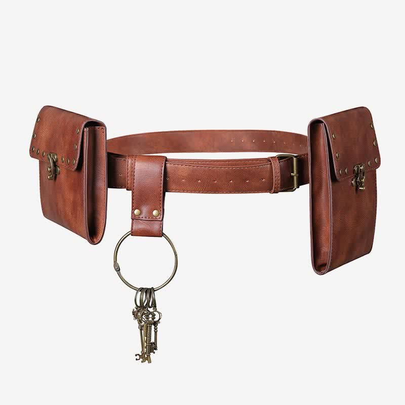 Mittelalterliche Renaissance-Gürteltasche, Gürtelholster mit Gürtel-Schlüsselanhänger