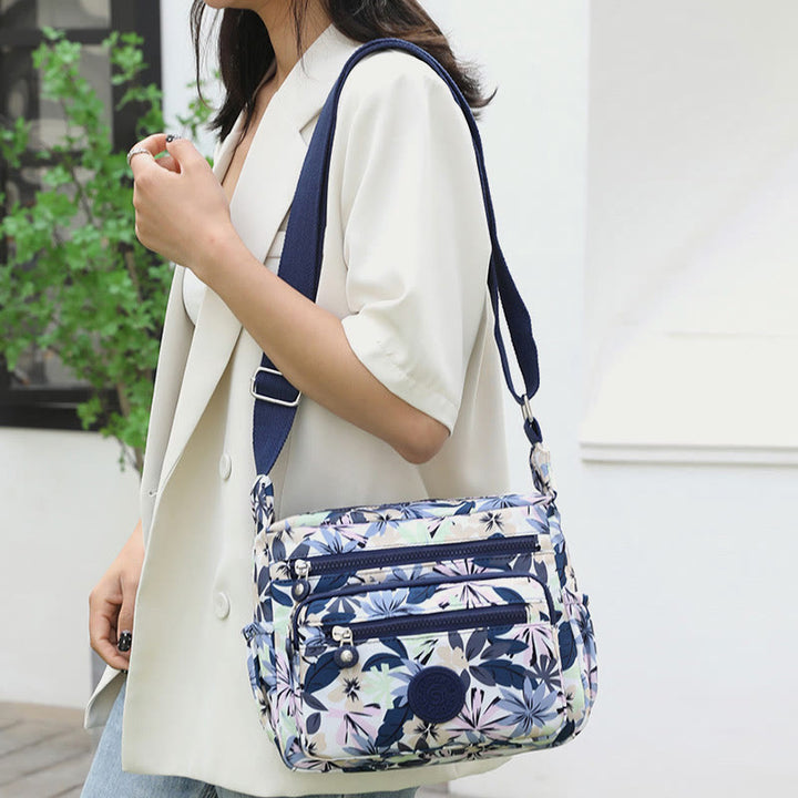 Umhängetasche aus Nylon für Damen, bedruckt, mehrfarbig, robuste Tasche