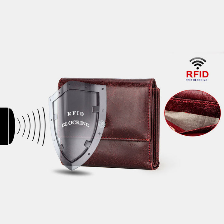 RFID-Schutzhülle aus echtem Leder mit Diebstahlschutz
