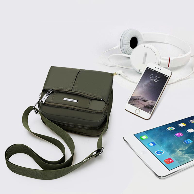 Umhängetasche mit mehreren Taschen für Herren, leichte Mini-Umhängetasche aus Nylon