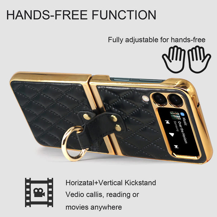 Handyhülle für Z Flip, faltbares Rhombic Style Ring Case
