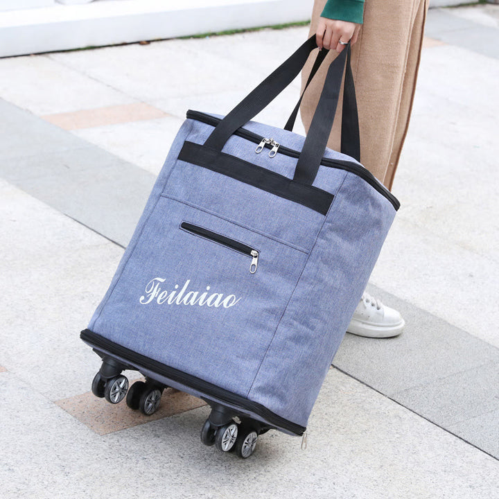 Kurzreise-Gepäcktasche mit Rollen für Damen, tragbar, konvex, Rucksack