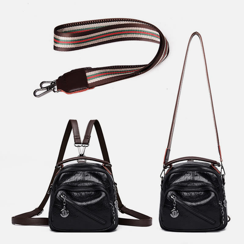 Multifunktionale, weiche Umhängetasche aus Kunstleder, umwandelbarer Rucksack - image 6