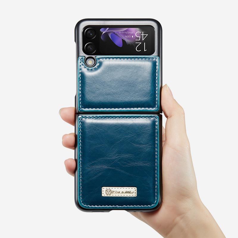 Samsung Galaxy Z Flip 3, Z Flip 4 Handyhülle Handgemachte Handytasche aus Leder