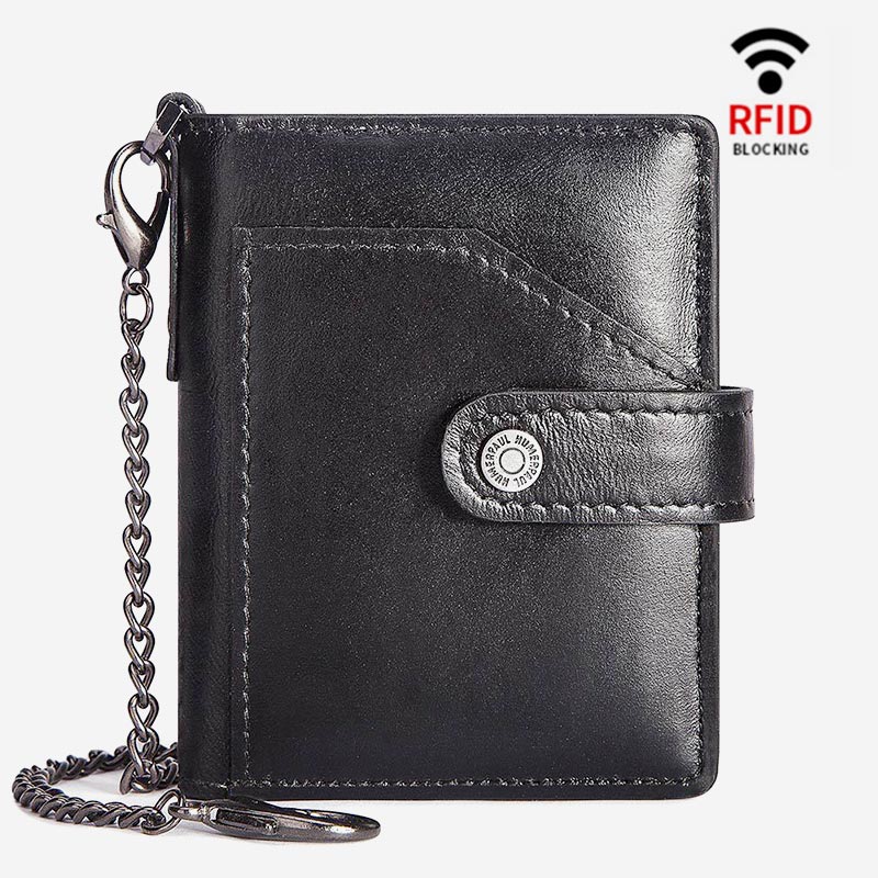 RFID Bifold Business Kurze Geldbörse mit Kette