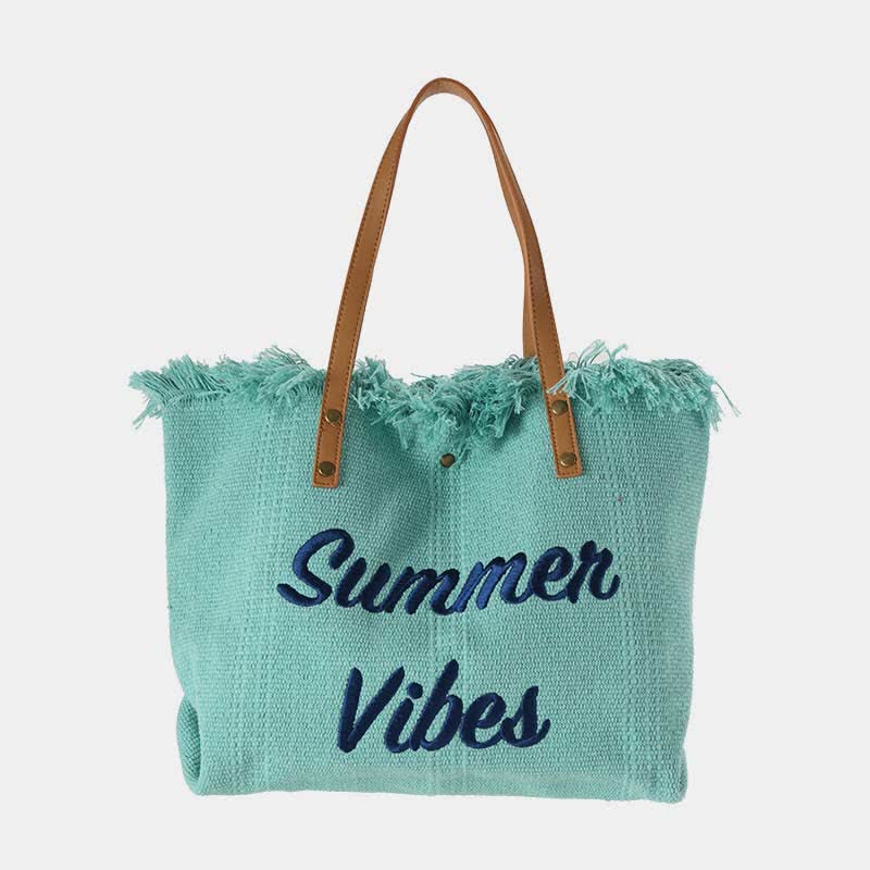 Canvas-Einkaufstasche, Sommer-Signatur, extragroße Schulterhandtasche, Geldbörsen