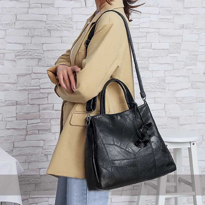 Retro Damen Handtasche Dreifachfach Schultertasche Umhängetasche