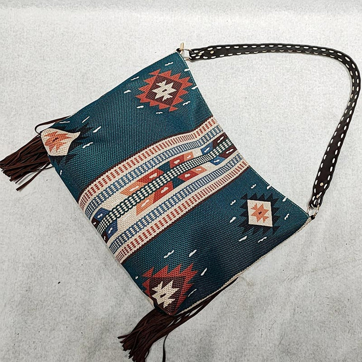 Damen-Einkaufstasche, modisch, böhmische Quaste, Umhängetasche, Vintage-Boho-Handtaschen
