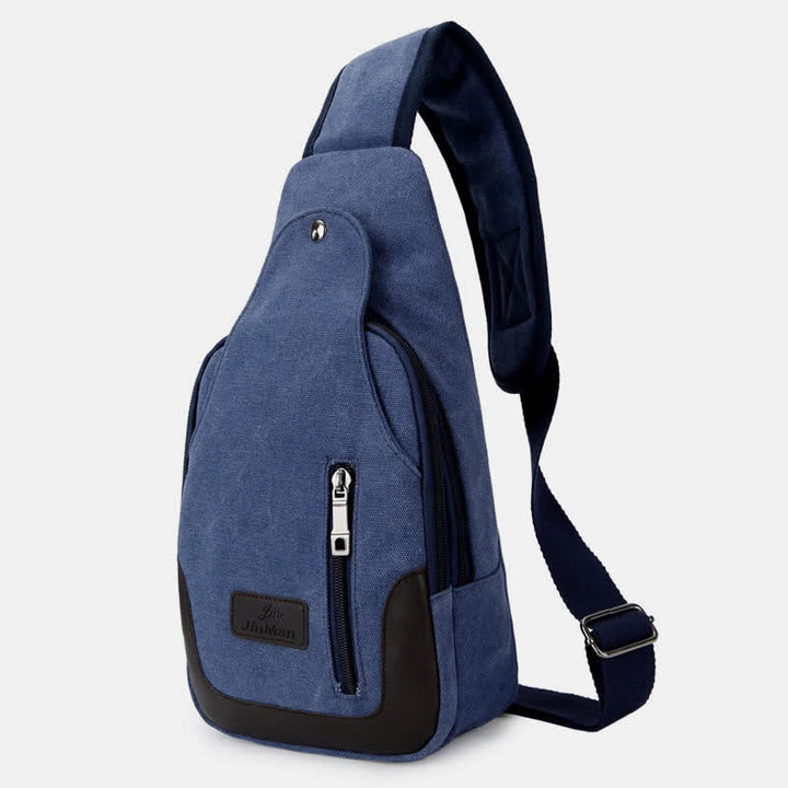 Schultertasche aus Segeltuch für Herren, für Outdoor-Reisen, Camping, Brust, Tagesrucksack
