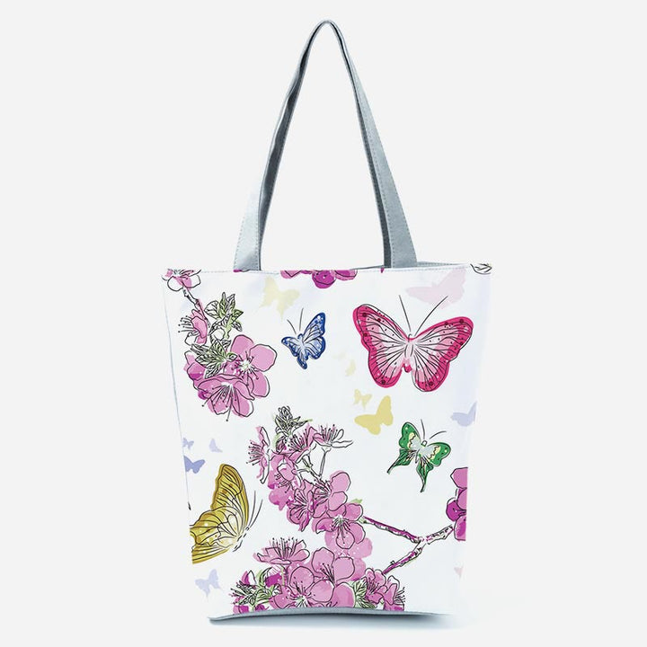 Tragetasche für Damen mit Blumendruck, große Kapazität, Umhängetasche
