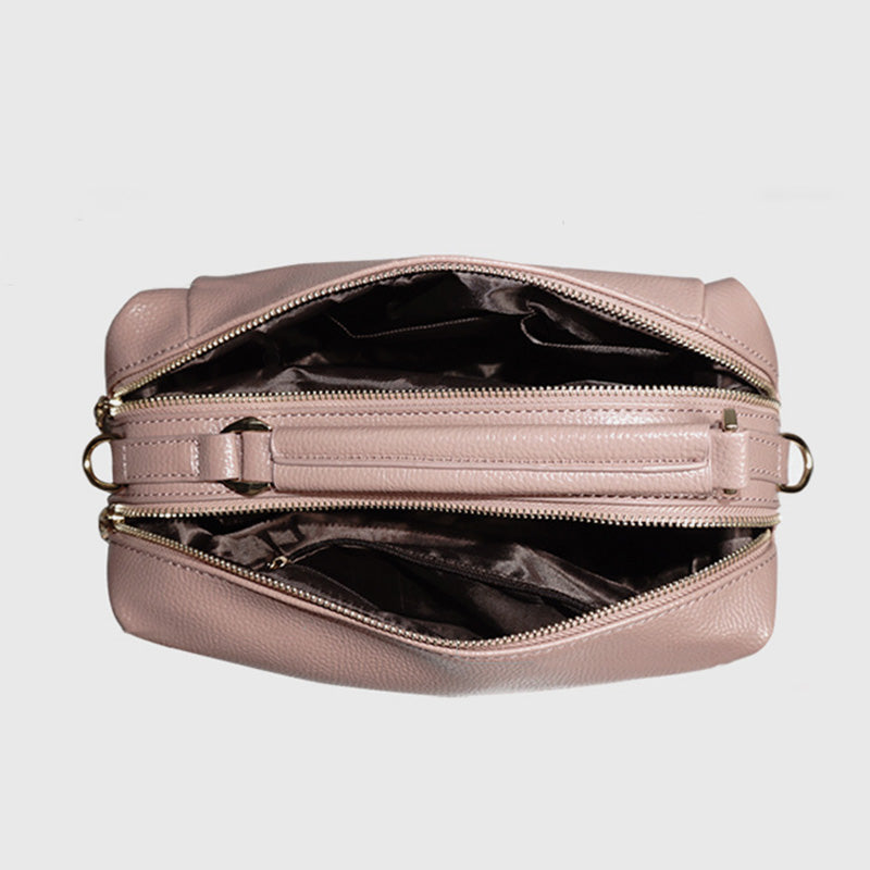 Damen Umhängetasche, elegante Handtasche mit großem Fassungsvermögen, veganes Leder, Boston-Tasche